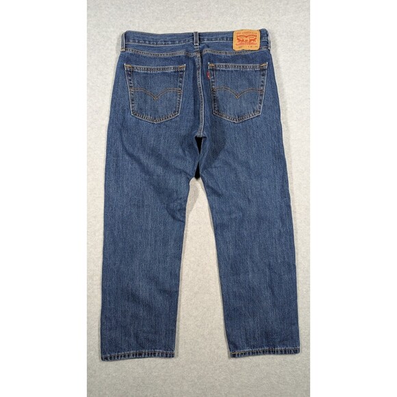 Levis Men Jeans 36x26 505 Straight Regular Fit Medium Wash Denim Zip Fly - Picture 11 of 14